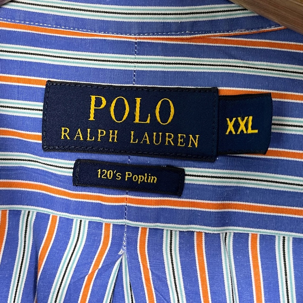 EUC Polo Ralph Lauren Men’s Blue Striped Casual Button Down Shirt‎ Size XXL - Picture 3 of 10